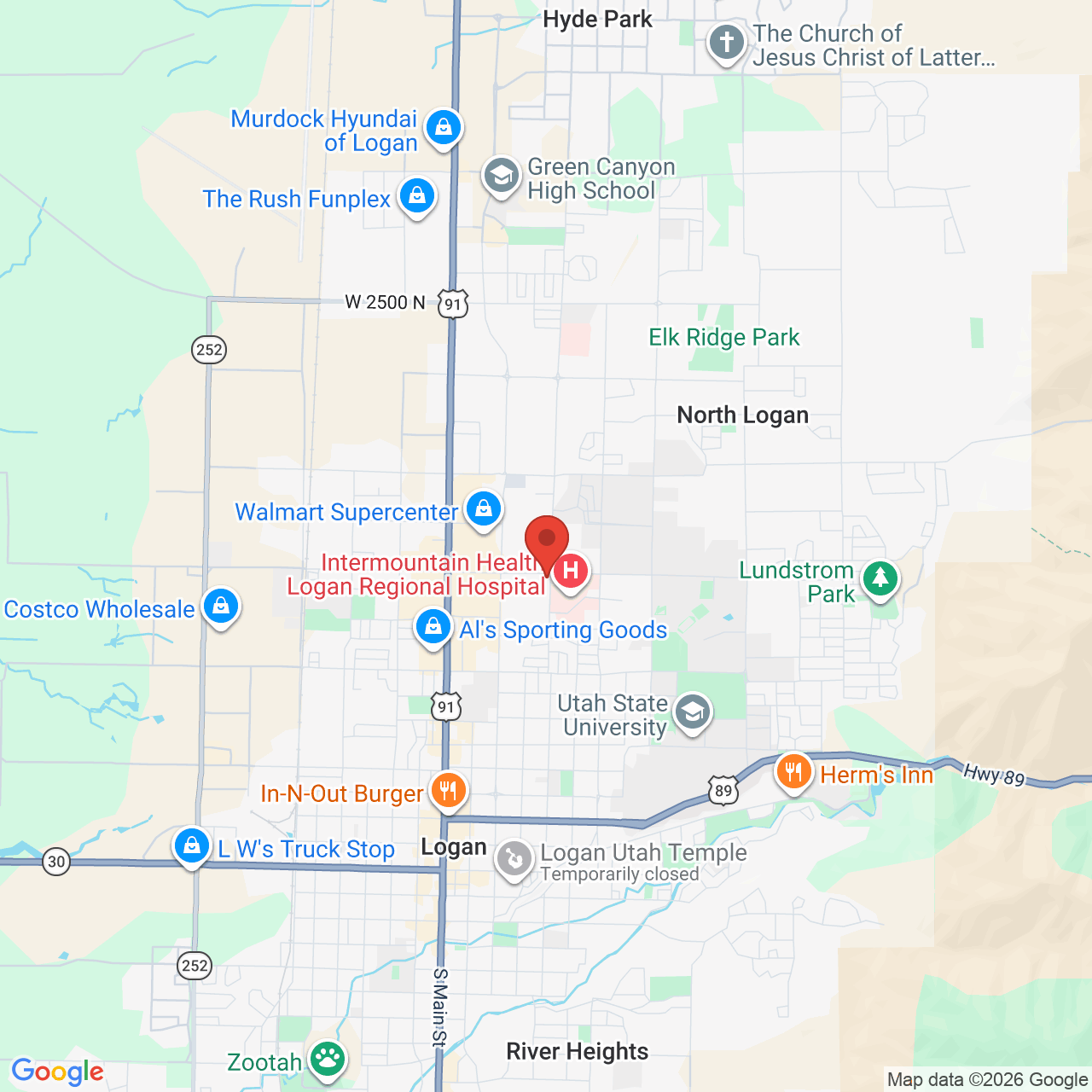 Google map image of our location in 1395 N 400 E Logan, UT