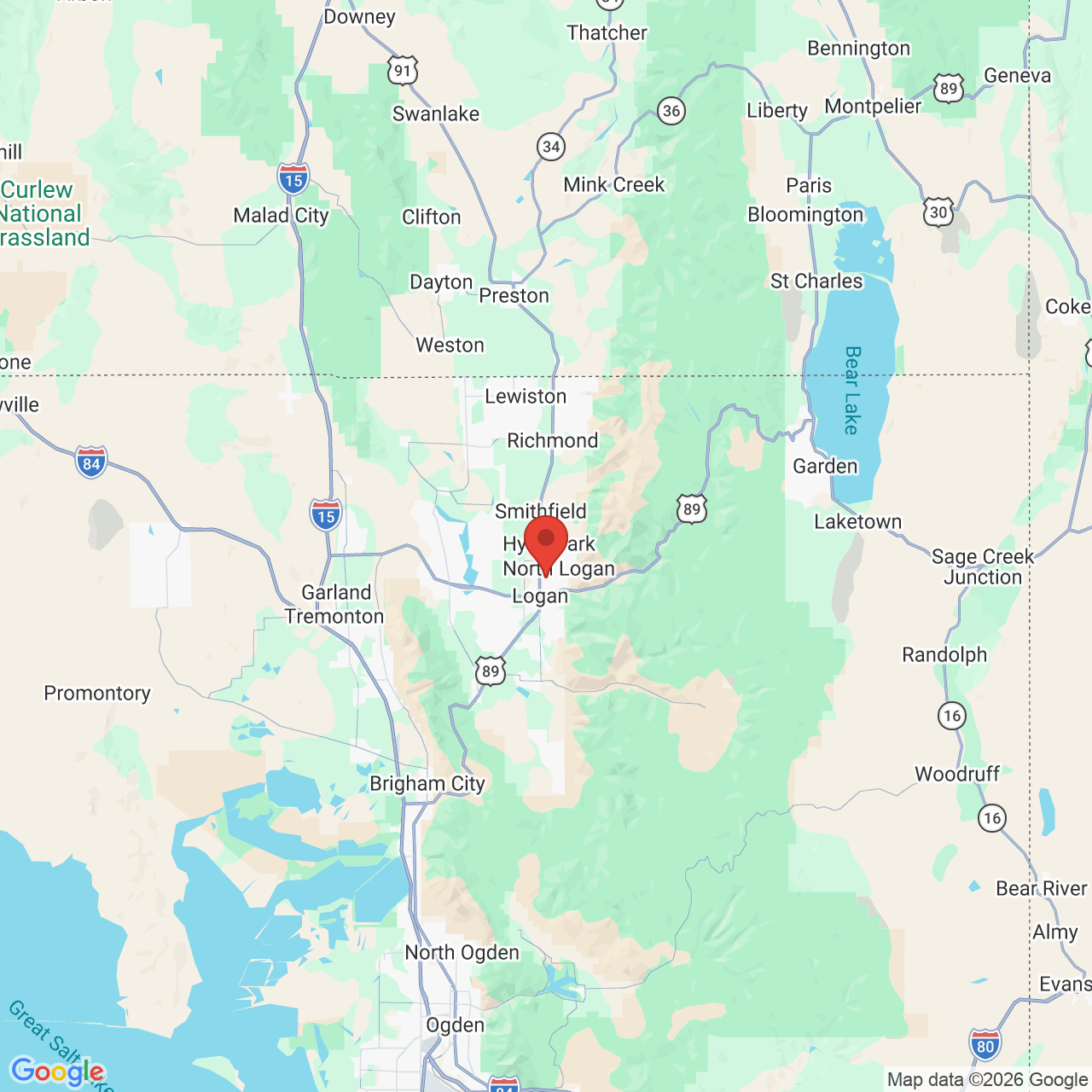 Google map image of our location in 1395 N 400 E Logan, UT